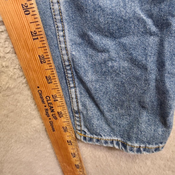 H&M &Denim Overalls Womens 2 Blue Slim Fit Distressed Ripped Medium Wash Jean - Picture 8 of 13